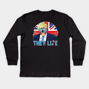 Alien Obey Bojo Politics THEY LIE  Freedom Zombie Boris Kids Long Sleeve T-Shirt